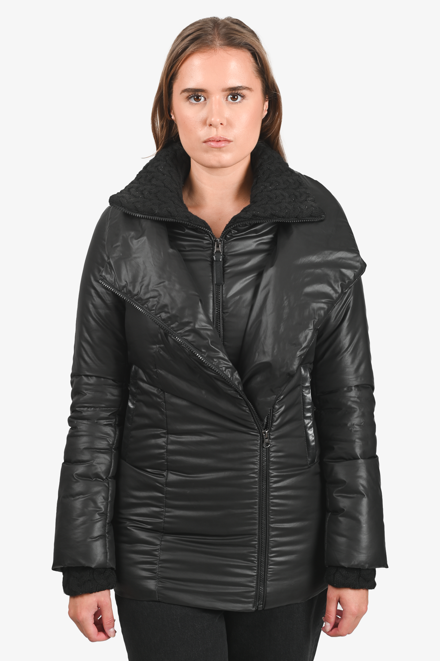 Mackage Black Nylon Knit Collar Jacket Size XS