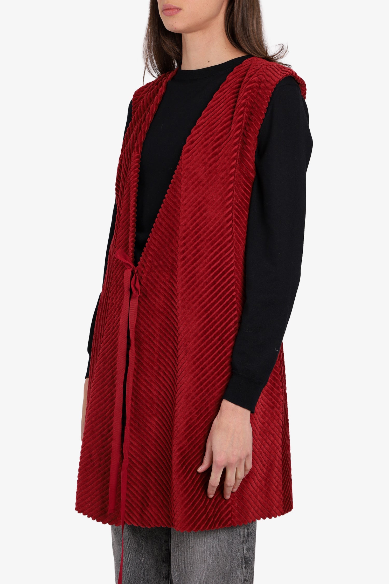 Maison Margiela Red Velvet Vest Size 42