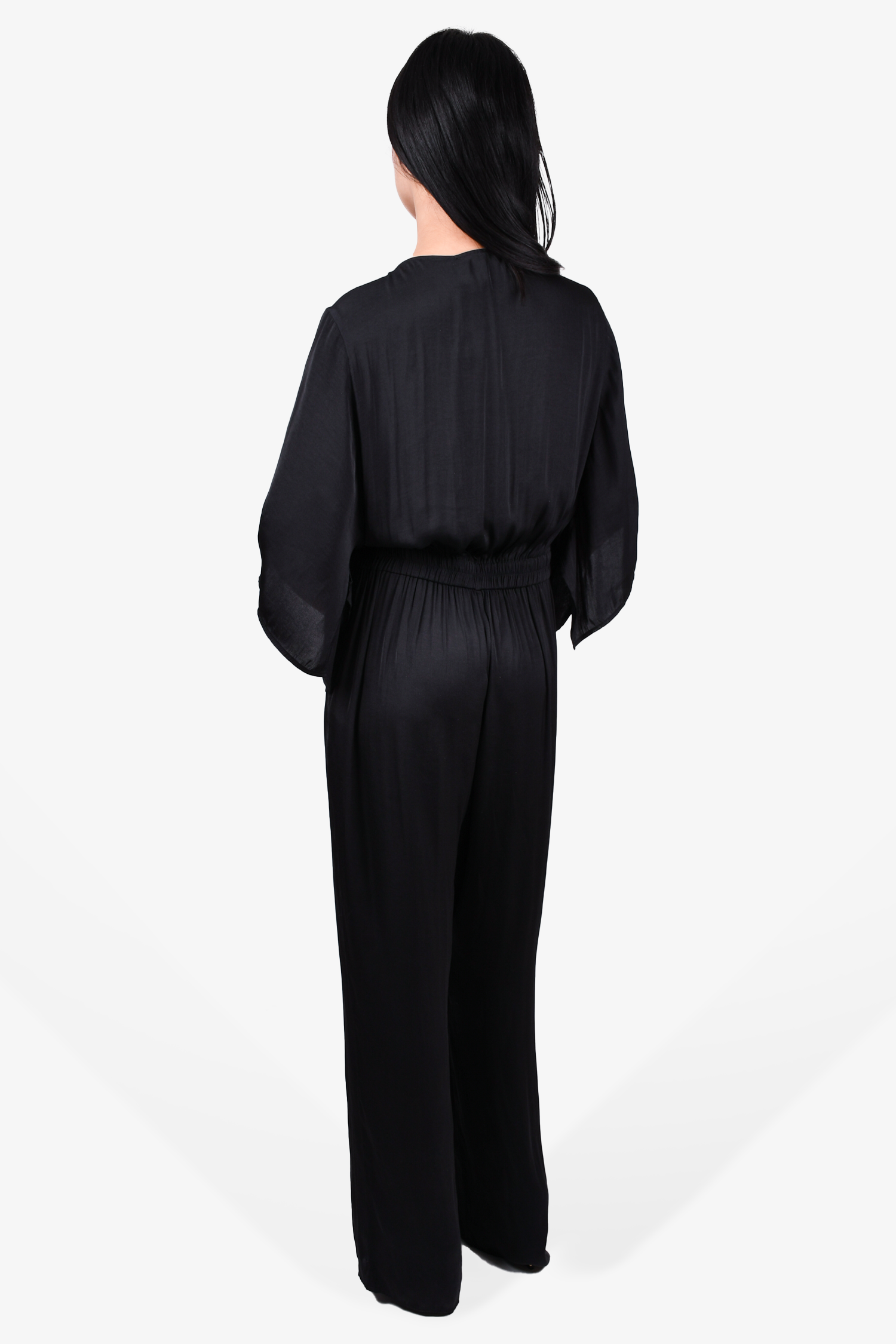 Maje Black Satin  Bow Detail Jumpsuit Size 40