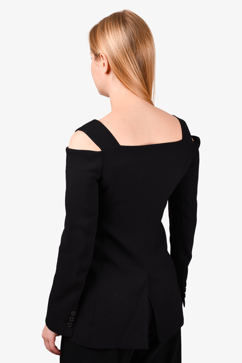 Maje Black Vida Cold-Shoulder Blazer Top Size 36