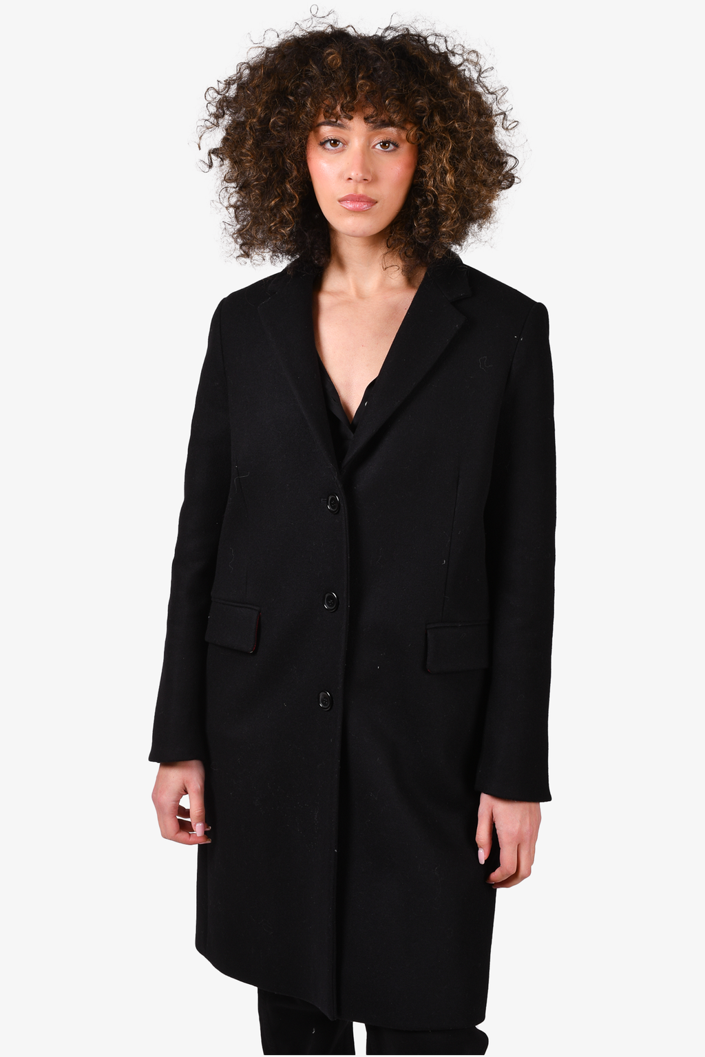 Maje Black Wool Peacoat Size 40