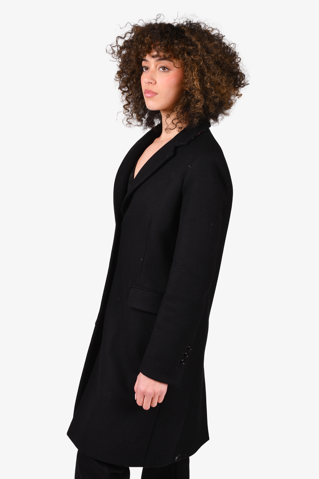 Maje Black Wool Peacoat Size 40