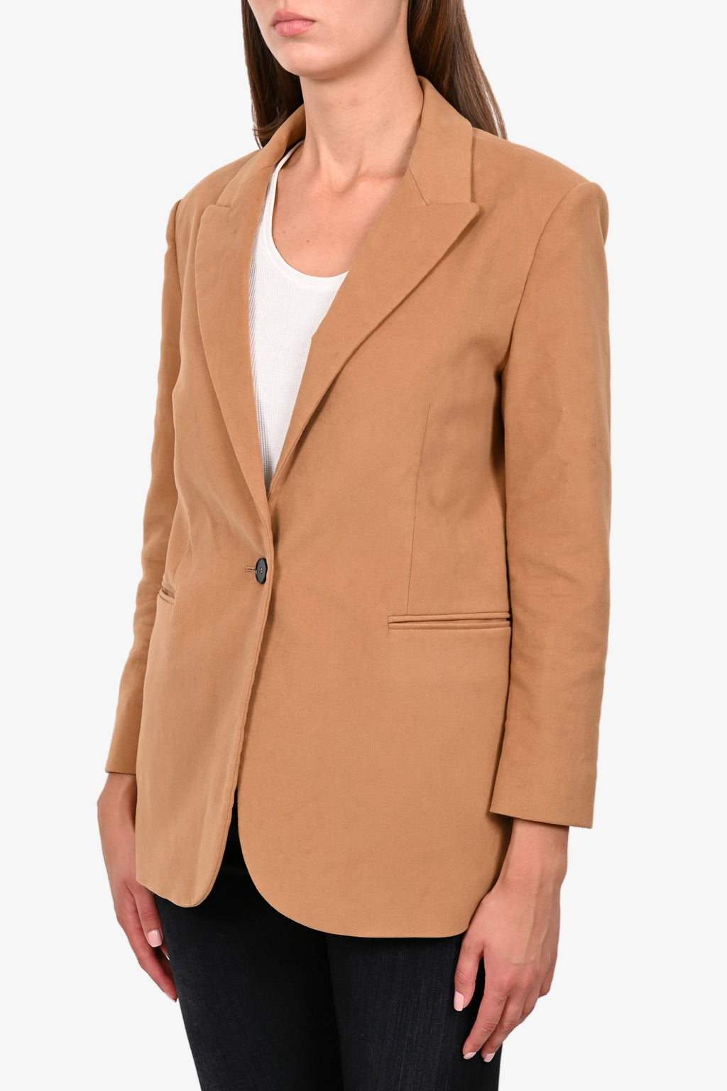 Maje Brown Velvet Single Breasted Blazer Size 36