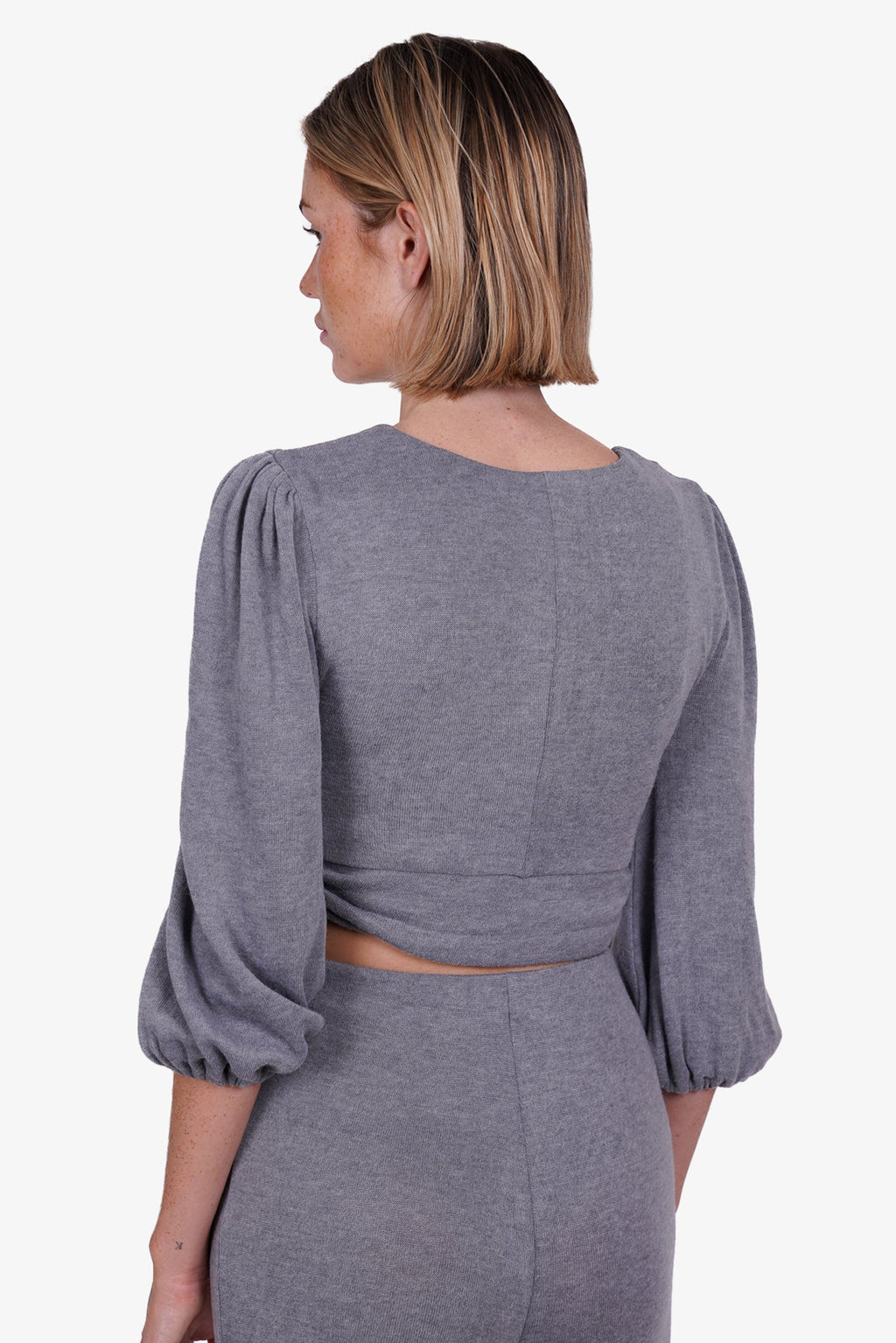 Majorelle Grey Twisted Top with Track Pants Set Size XS