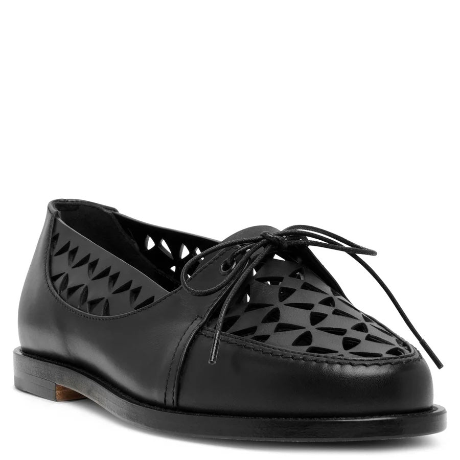 MANOLO BLAHNIK DELIRIUM LASER CUT LEATHER LOAFERS