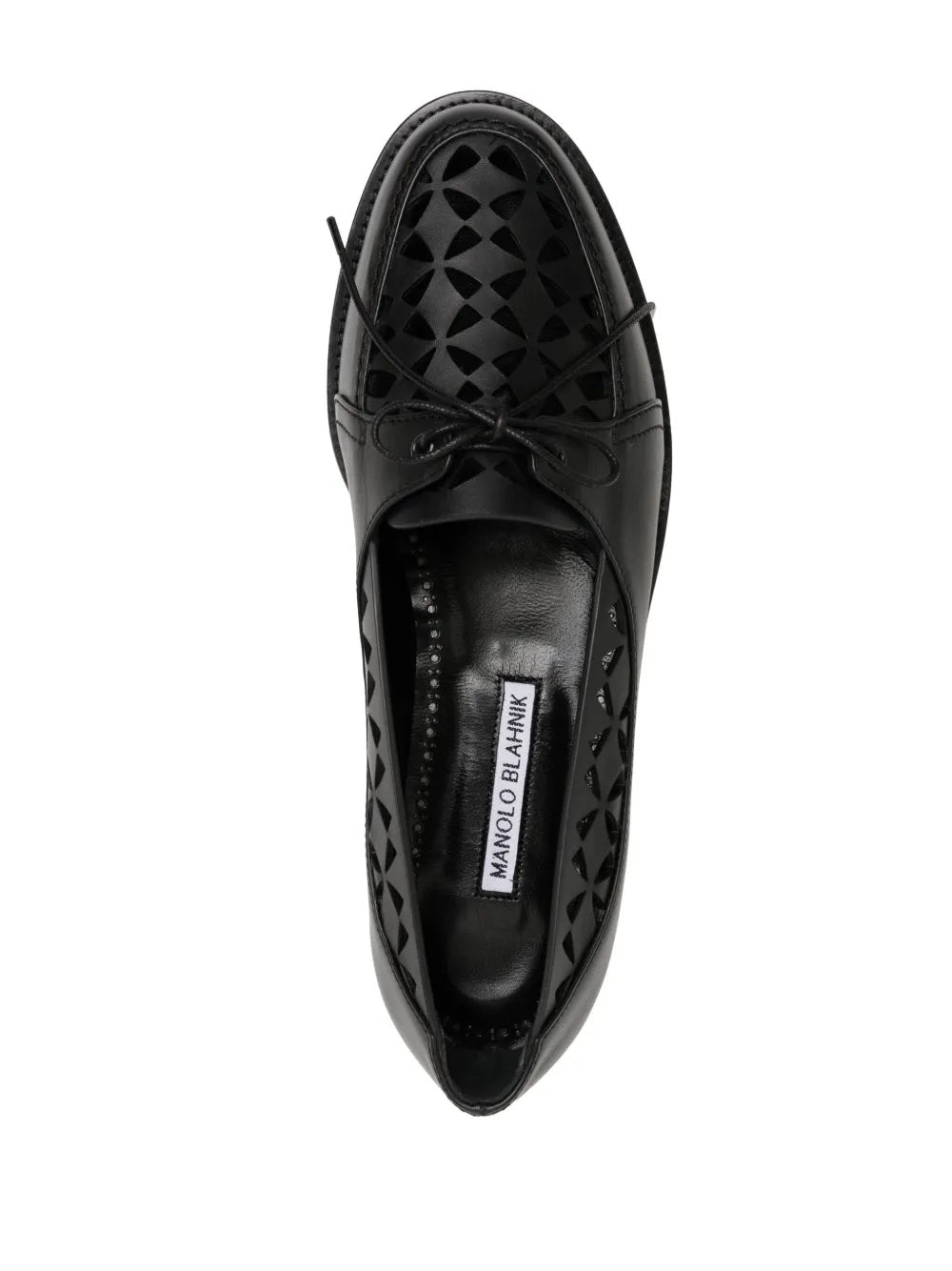 MANOLO BLAHNIK DELIRIUM LASER CUT LEATHER LOAFERS