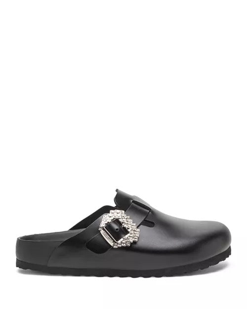 MANOLO BLAHNIK X BIRKENSTOCK BOSTON CRYSTAL BUCKLE MULES
