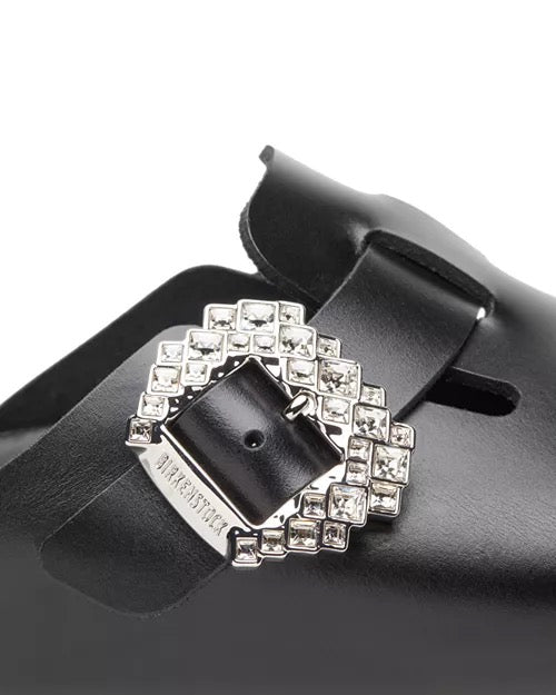 MANOLO BLAHNIK X BIRKENSTOCK BOSTON CRYSTAL BUCKLE MULES