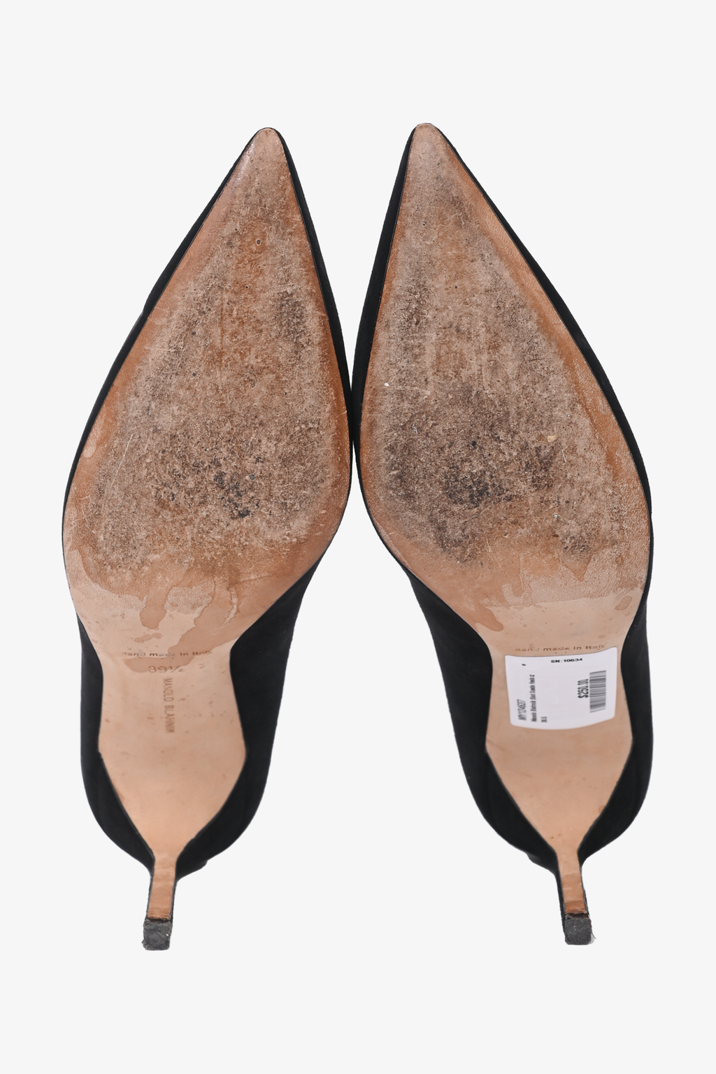 Manolo Blahnik Black Suede Heels Size 39.5