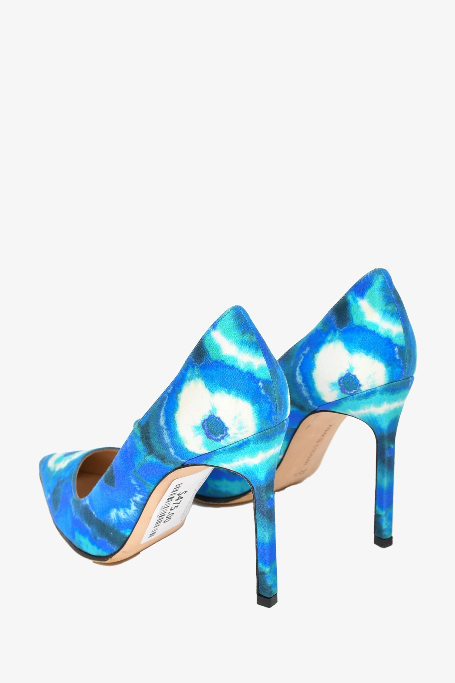 Manolo Blahnik Blue/White Tie Dye Canvas Pumps Size 35.5