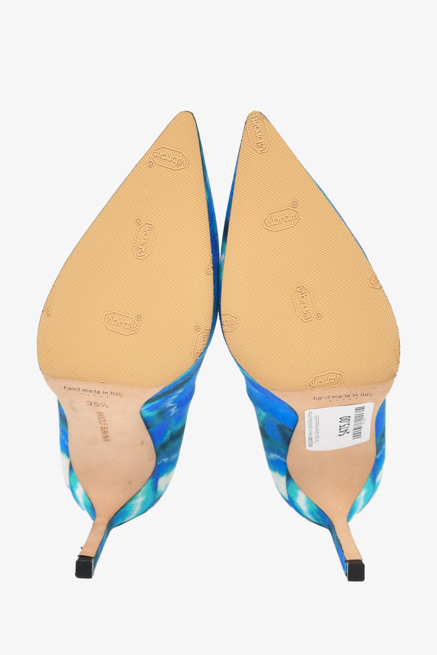 Manolo Blahnik Blue/White Tie Dye Canvas Pumps Size 35.5