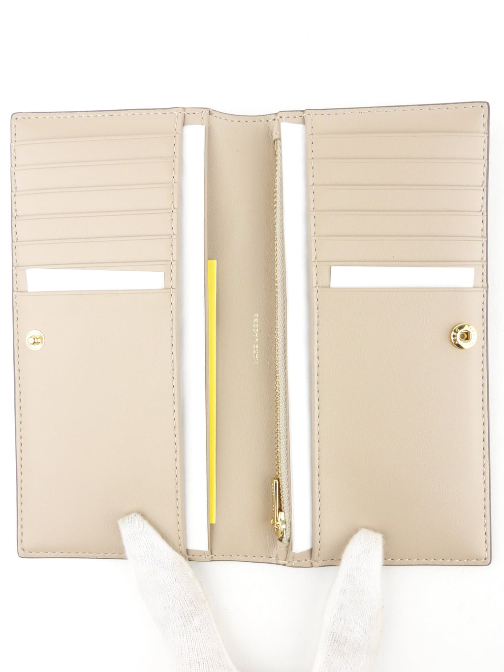 Marc Jacobs Beige Leather The Slim 84 Bifold Long Wallet
