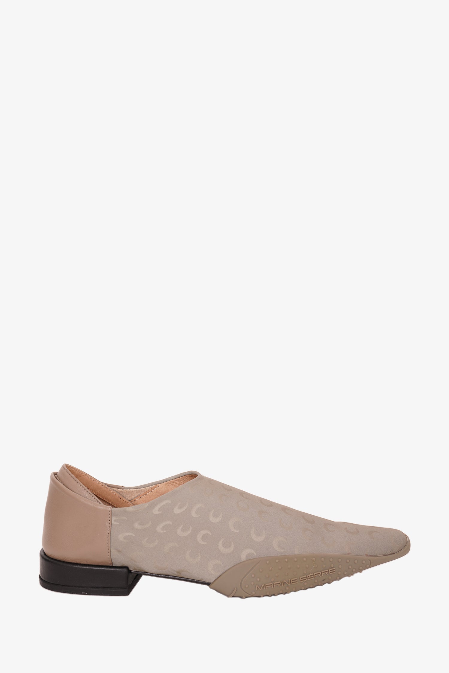 Marine Serre Taupe Pointed Toe Rubber Sole Babouche Flat Size 37