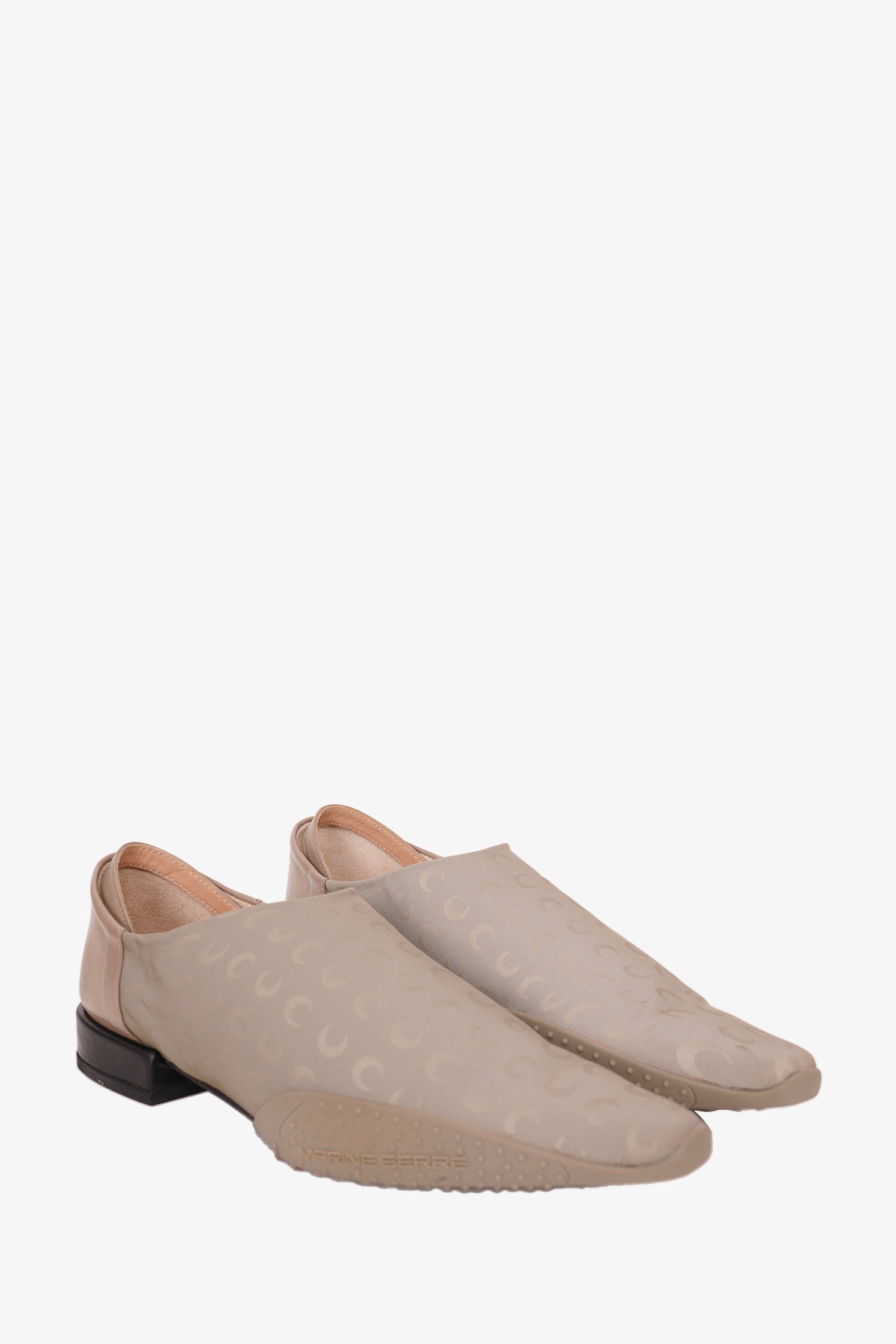 Marine Serre Taupe Pointed Toe Rubber Sole Babouche Flat Size 37