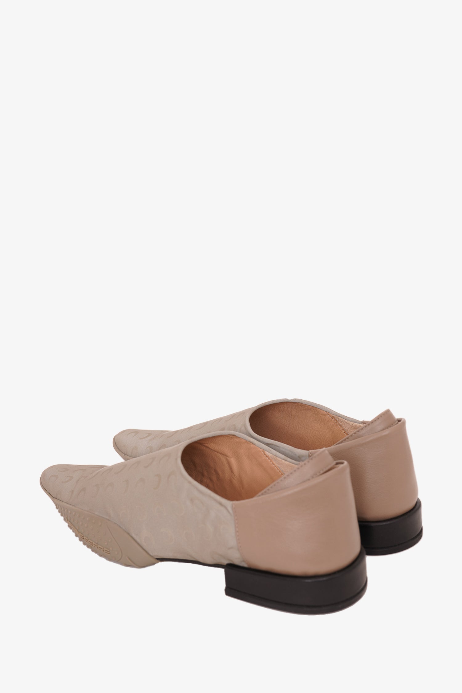 Marine Serre Taupe Pointed Toe Rubber Sole Babouche Flat Size 37