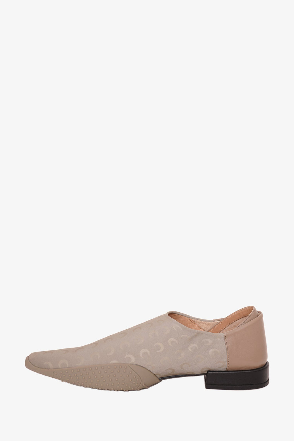 Marine Serre Taupe Pointed Toe Rubber Sole Babouche Flat Size 37