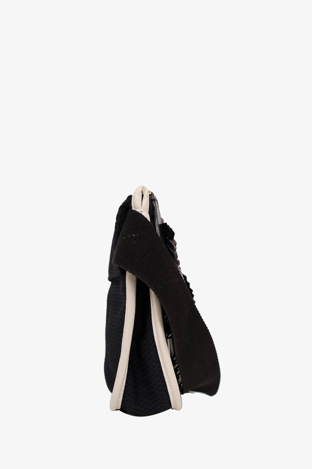 Marni Black Leather Beaded Belt Bag