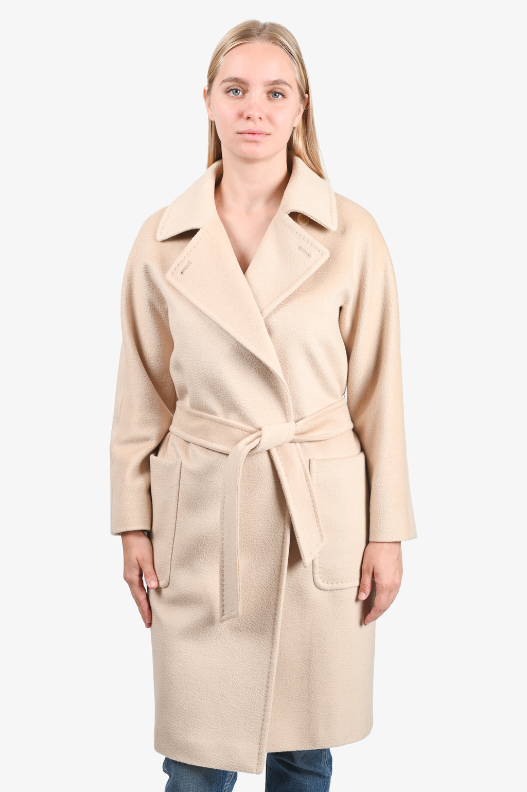 Max Mara Beige Camel Hair Coat Size 6