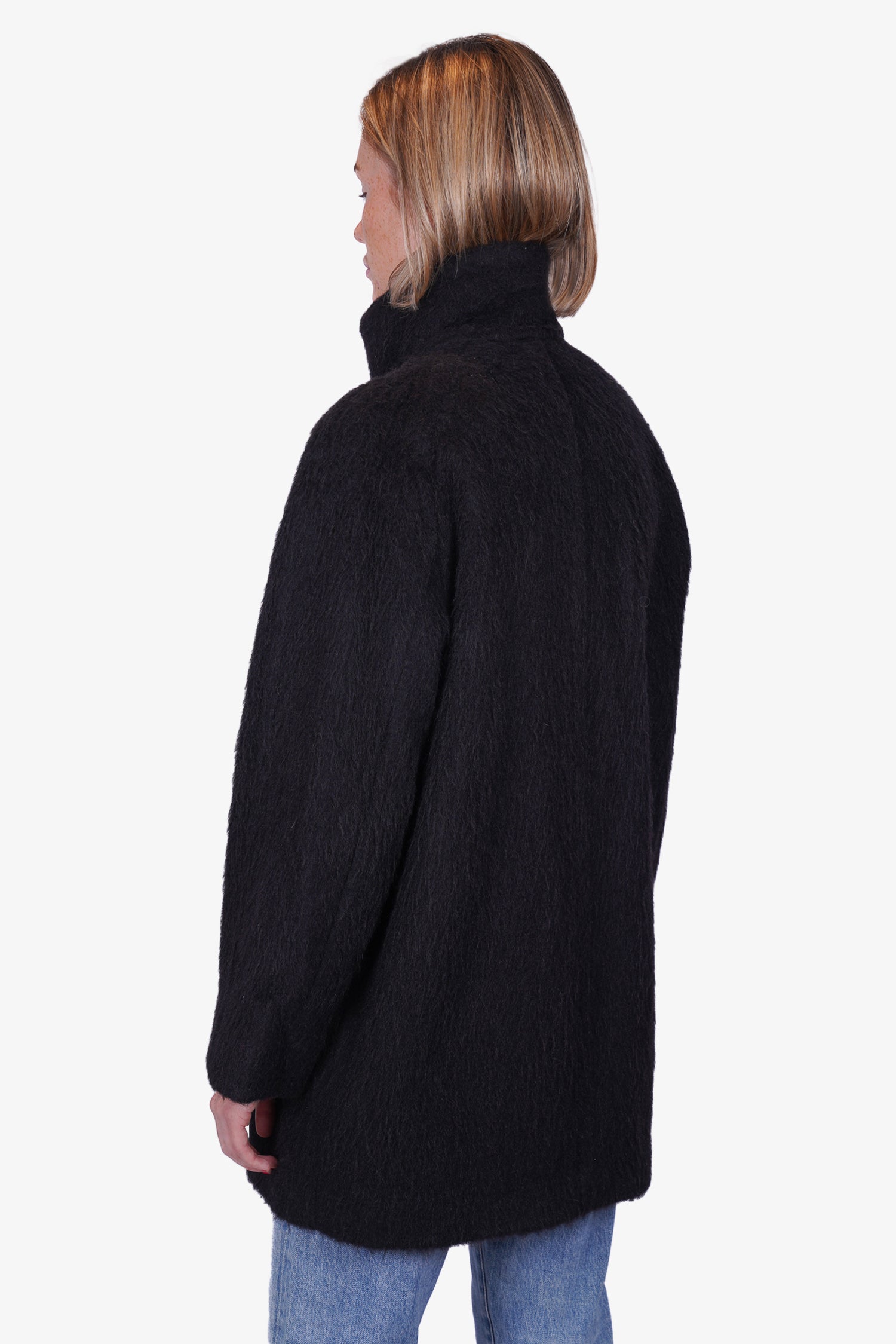 Max Mara Black Camel Hair Collared Jacket sz 6
