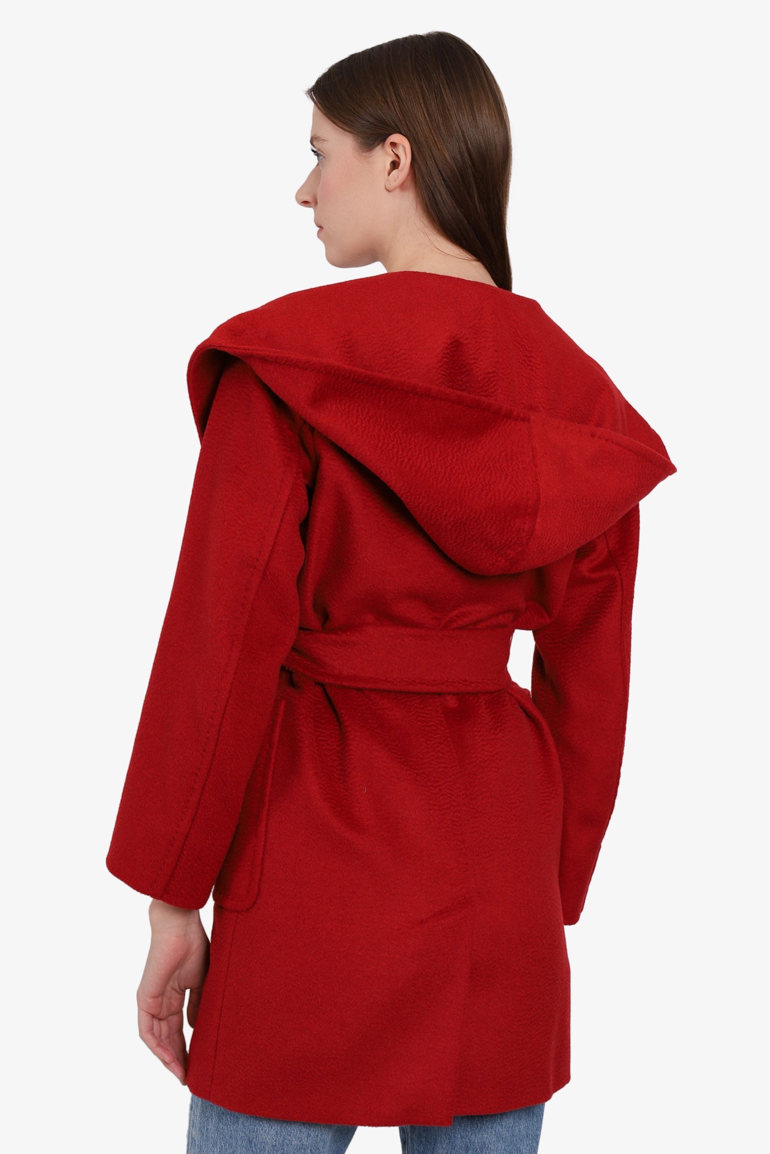Max Mara Red Camel Hair Belted Coat Size 0