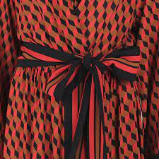 MICHAEL KORS HEXAGON PRINT SILK KIMONO DRESS