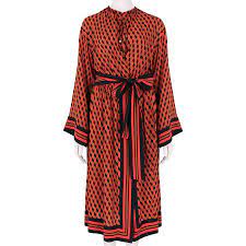 MICHAEL KORS HEXAGON PRINT SILK KIMONO DRESS