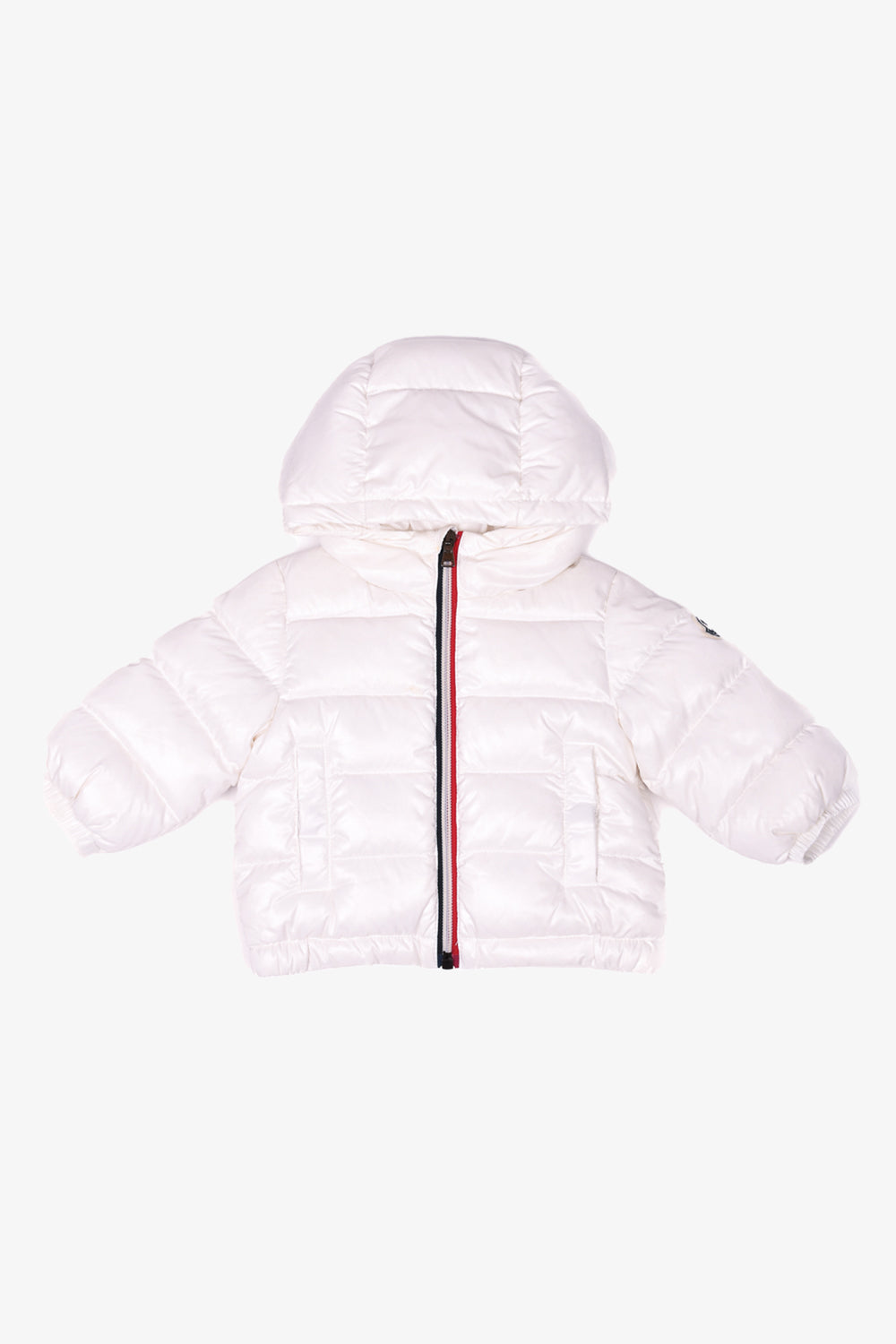 Moncler White Down Puffer Jacket with Hood Size 6-9 Months Kids