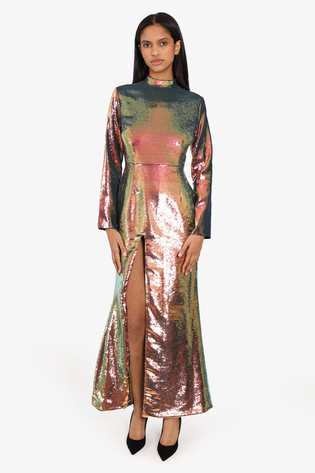 Miss Circle Multicolor Sequin Maxi Dress Size M