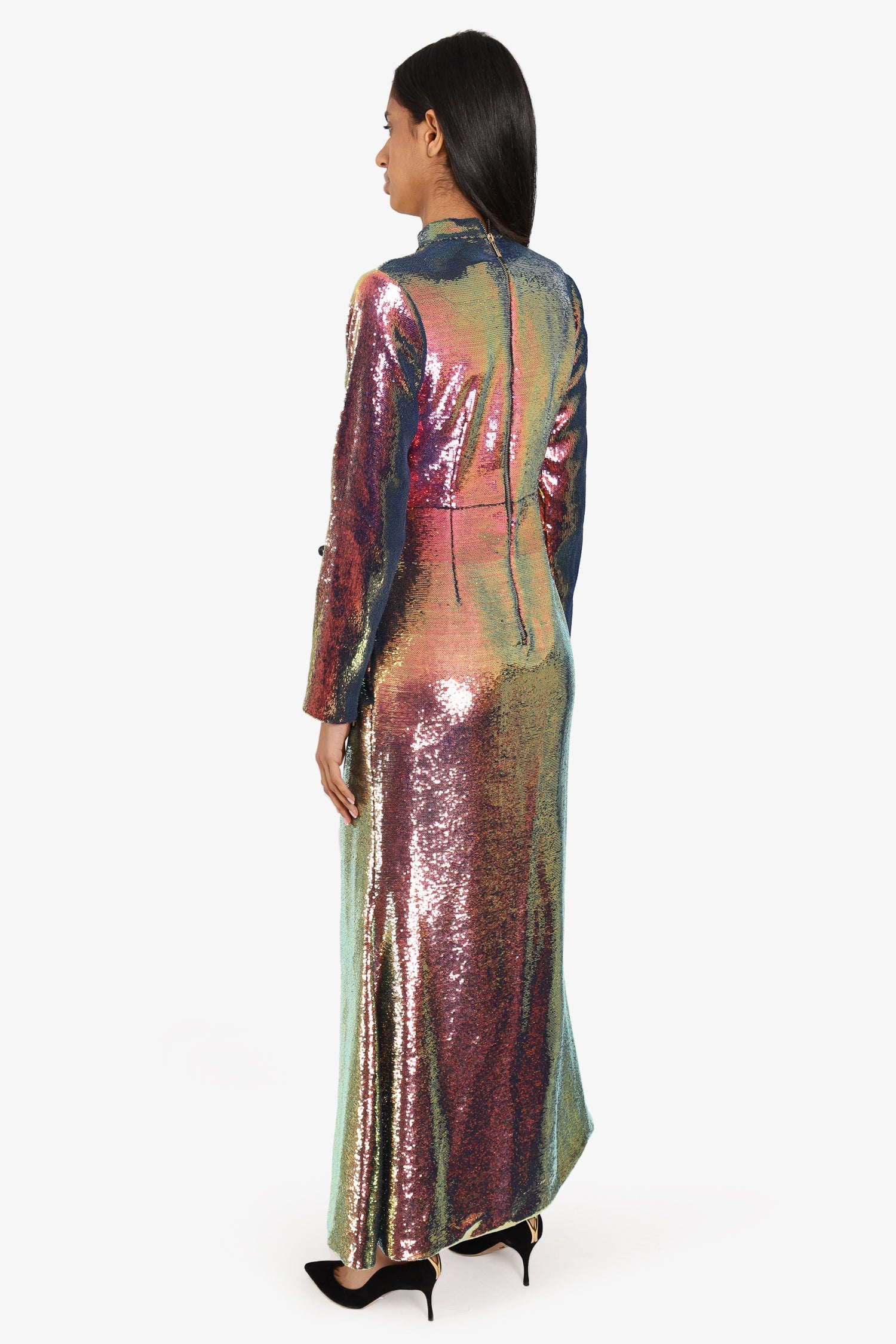Miss Circle Multicolor Sequin Maxi Dress Size M