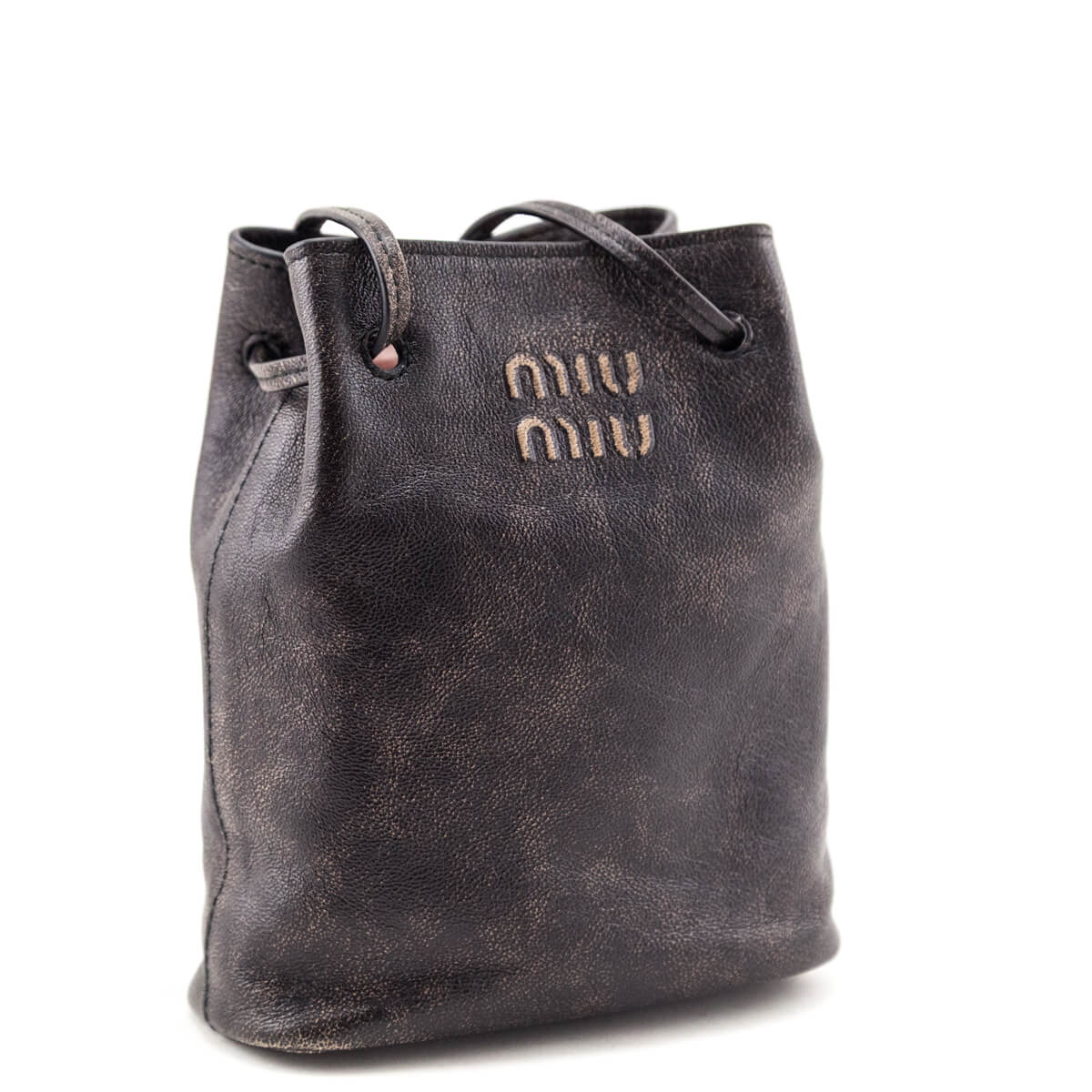 Miu Miu Coffee Distressed Nappa Pouch