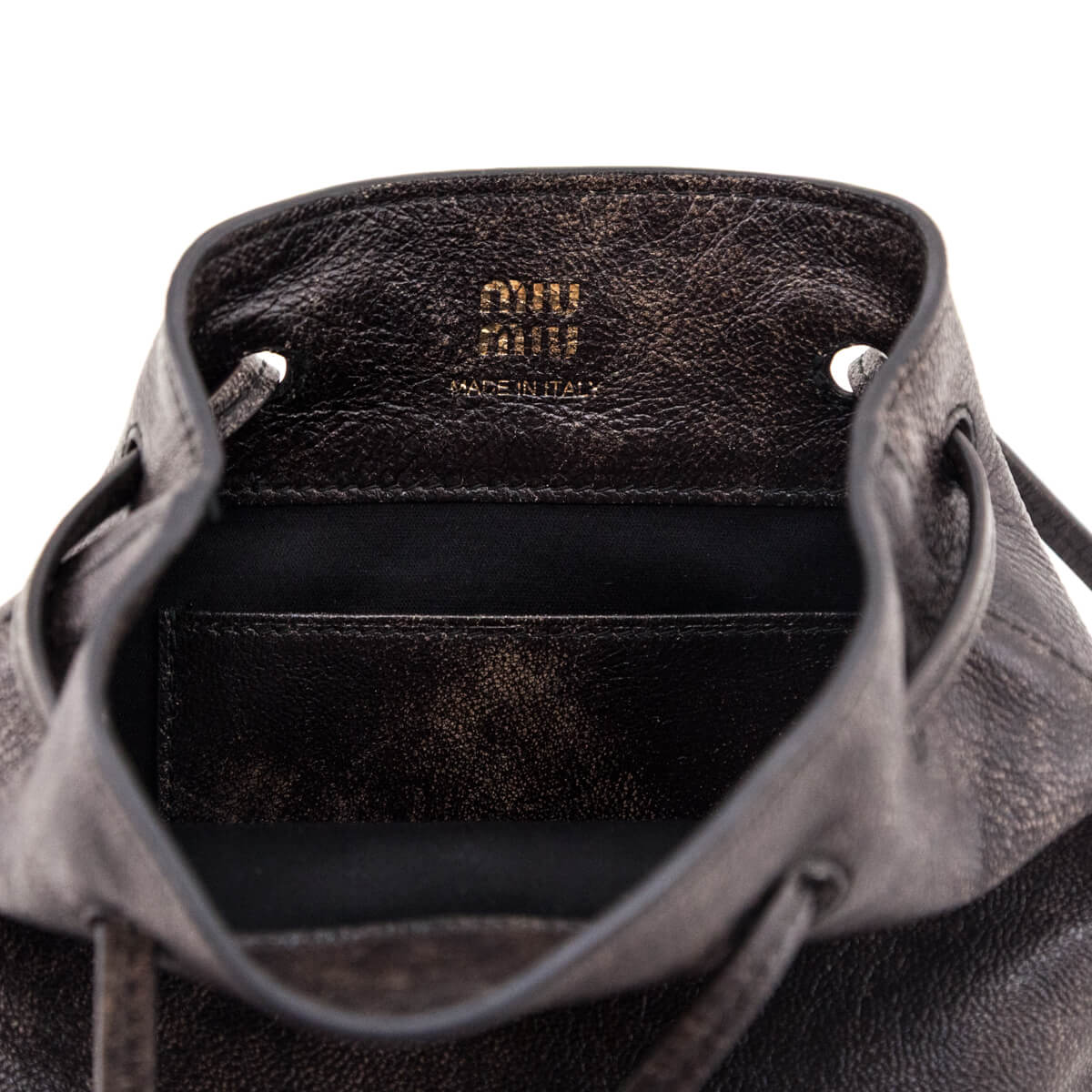 Miu Miu Coffee Distressed Nappa Pouch