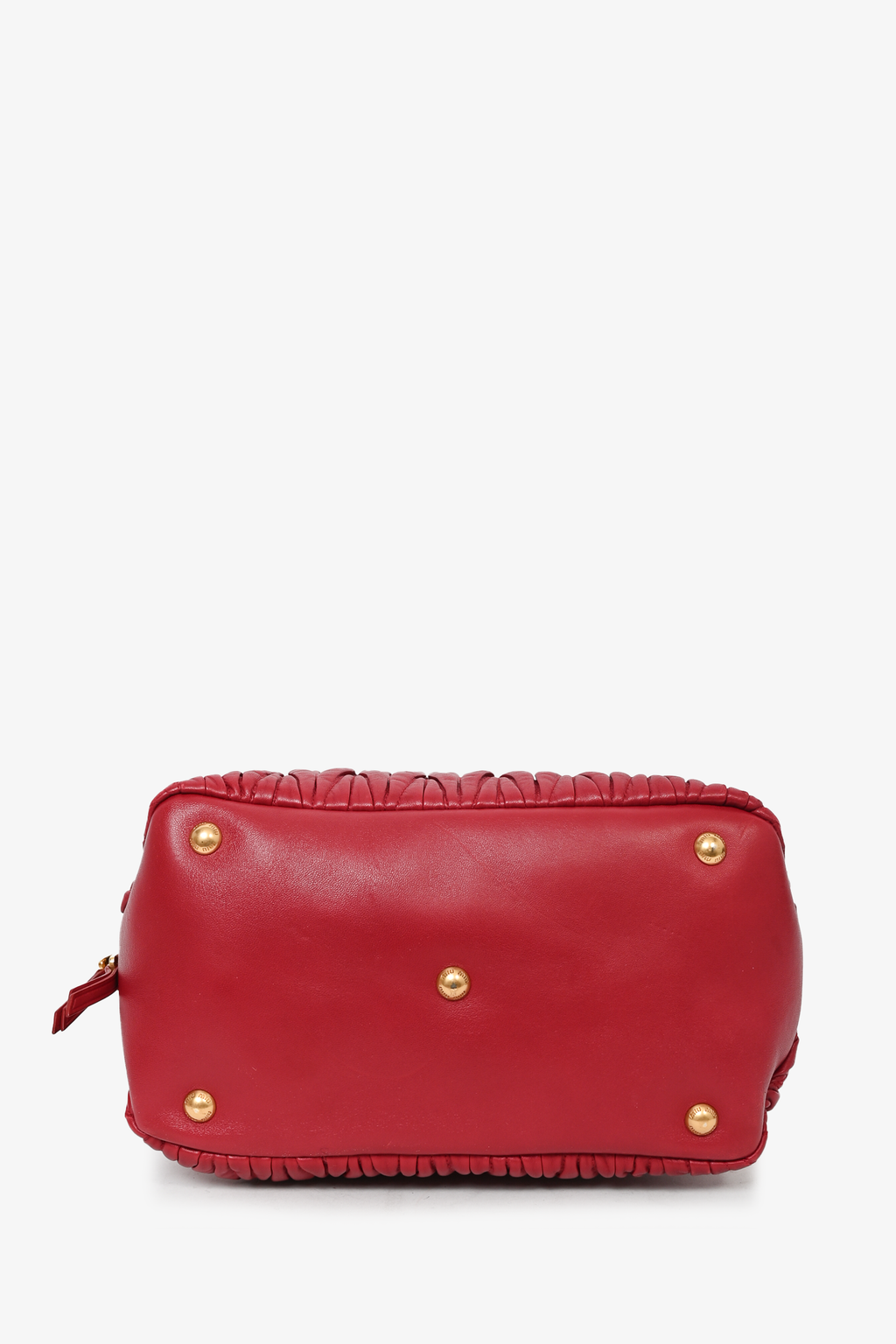 Miu Miu Red Leather Matelesse Top Handle w/ Strap