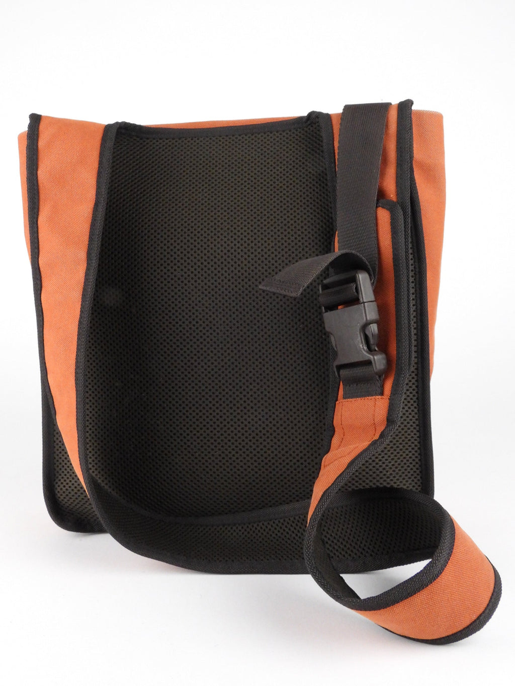 Miu Miu 1999 Vintage Brown Suede and Orange Nylon Shoulder Bag