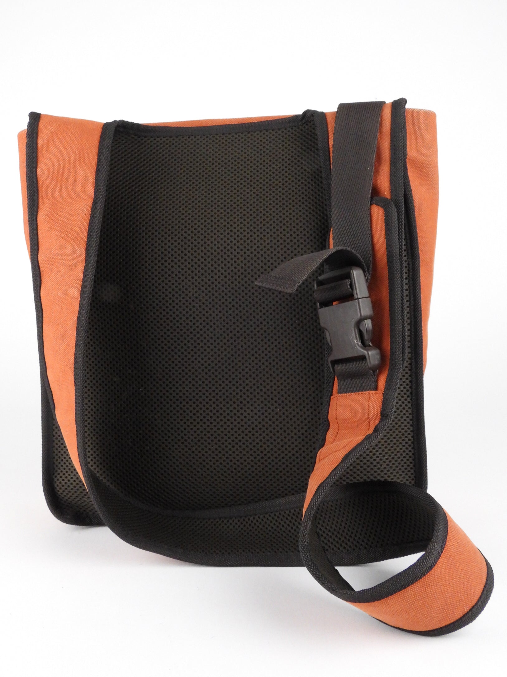 Miu Miu 1999 Vintage Brown Suede and Orange Nylon Shoulder Bag