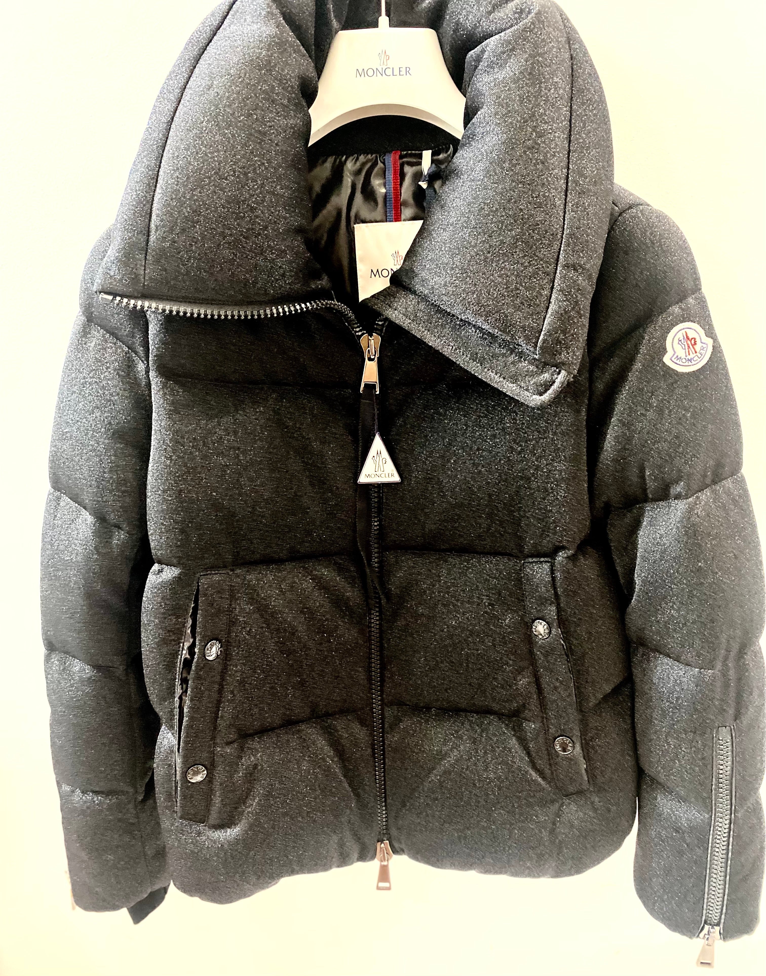MONCLER BANDAMA METALLIC QUILTED JERSEY DOWN JACKET