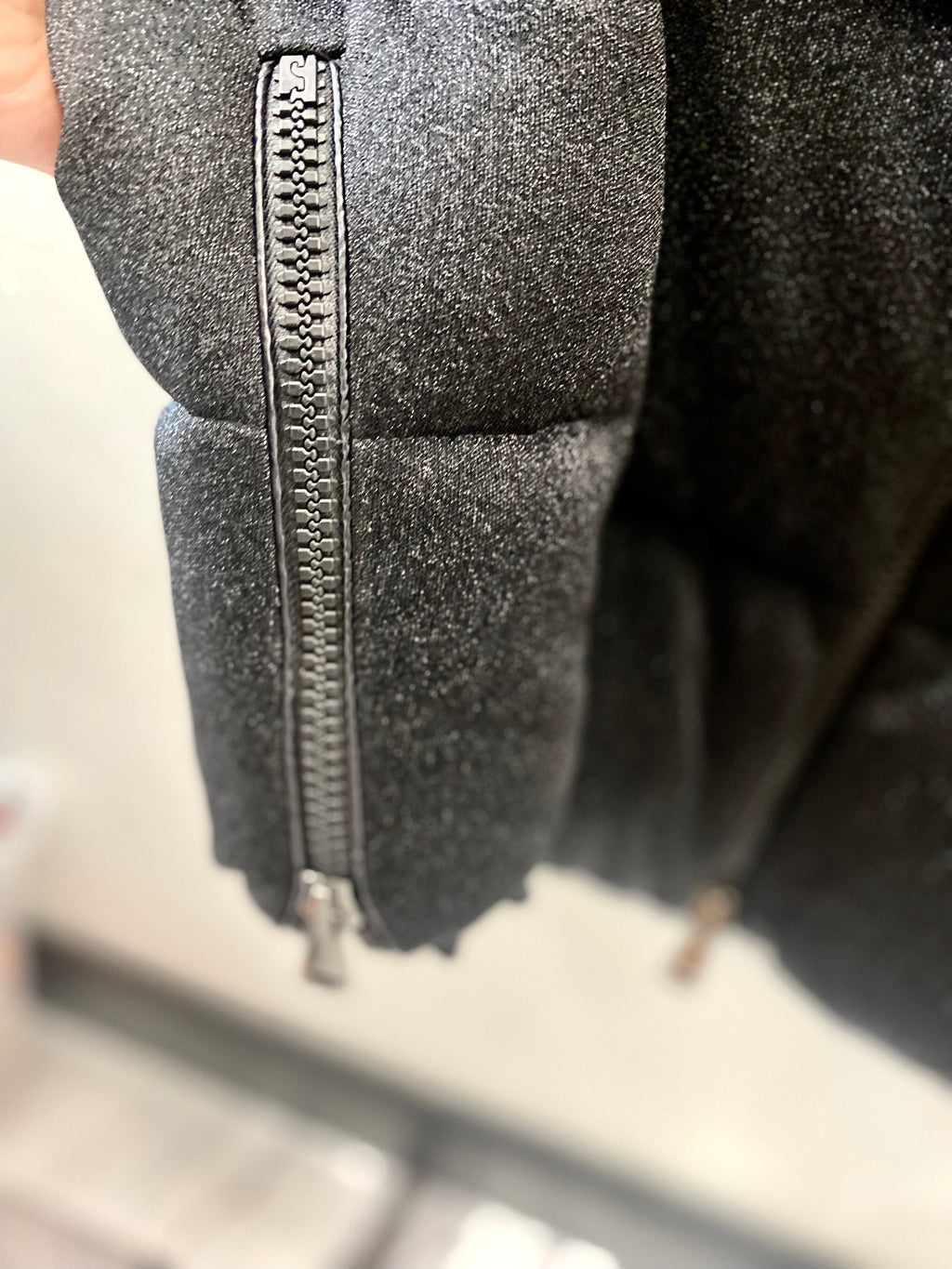 MONCLER BANDAMA METALLIC QUILTED JERSEY DOWN JACKET