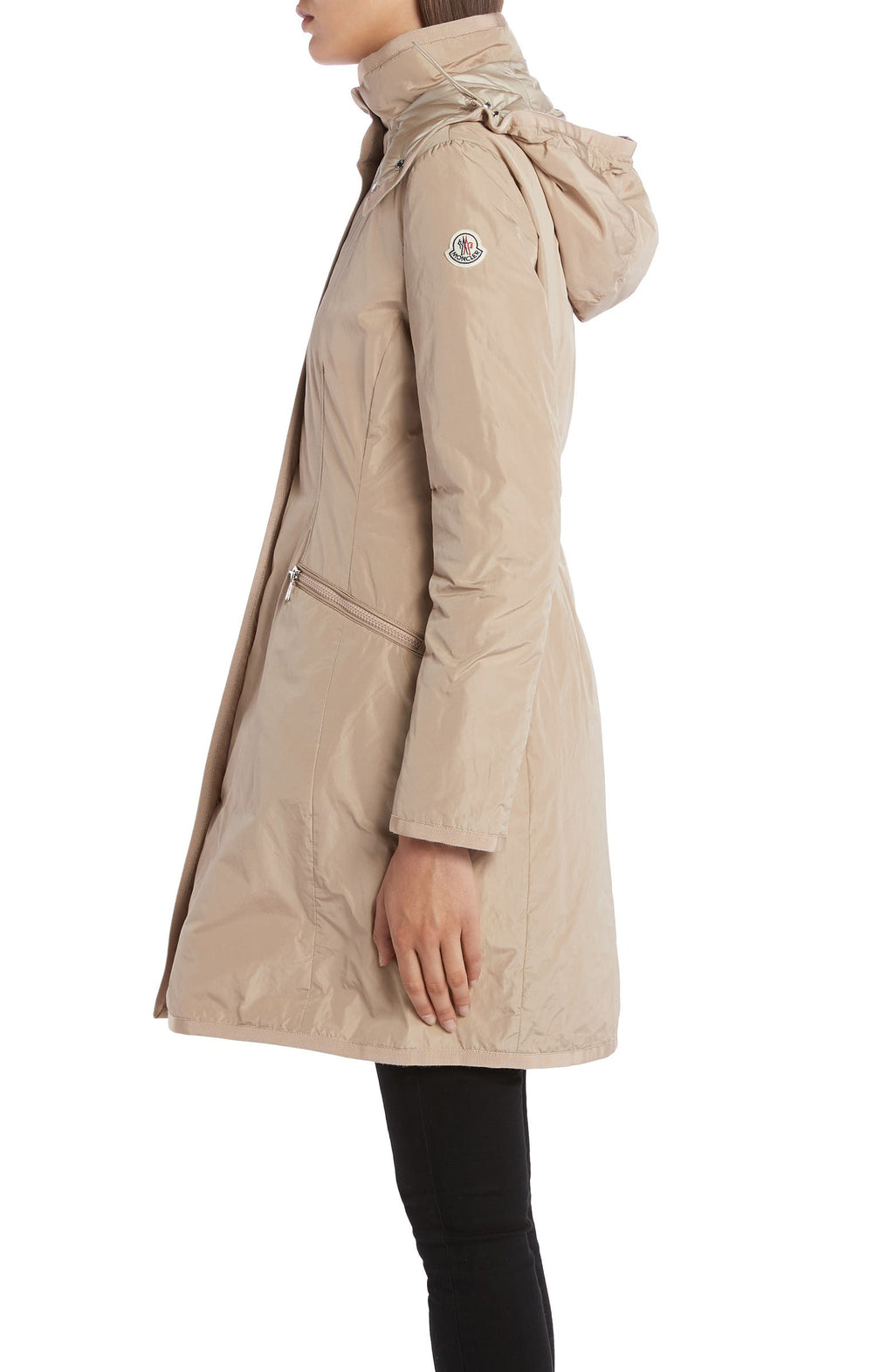 MONCLER Mauve Water Resistant Taffeta Down Coat