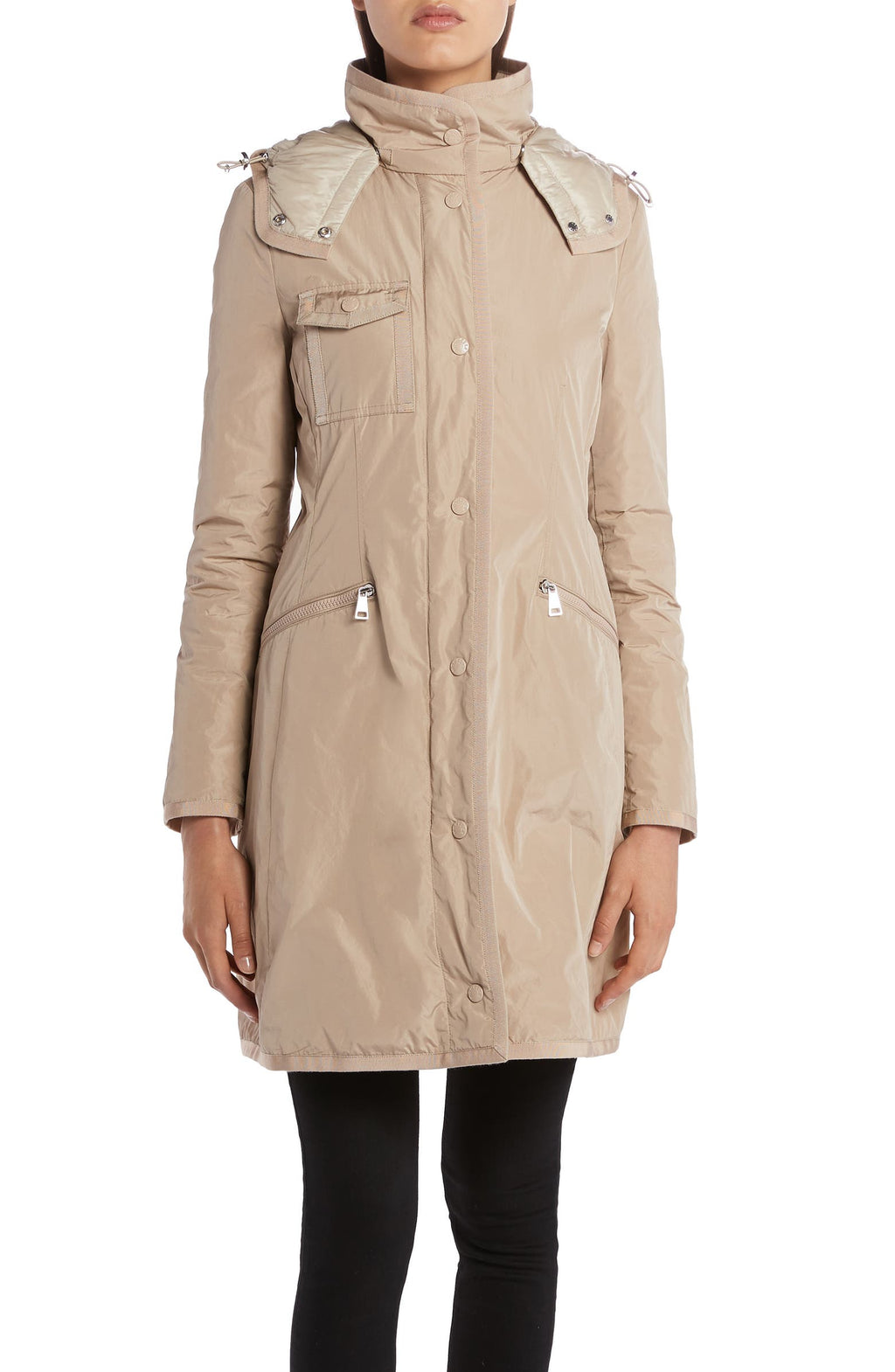 MONCLER Mauve Water Resistant Taffeta Down Coat