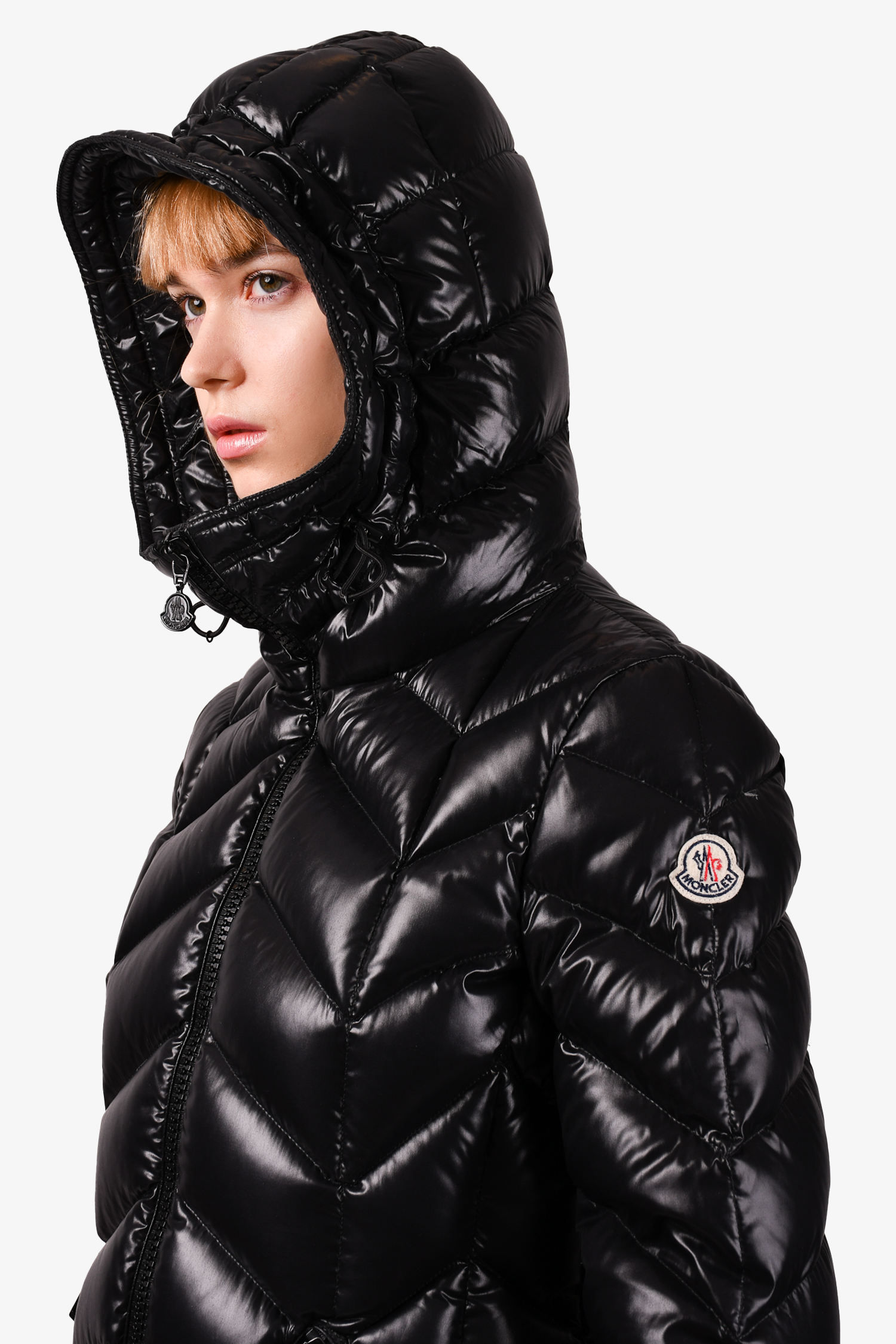 Moncler Black Down Shiny 'Badette' Quilted Puffer Size 2
