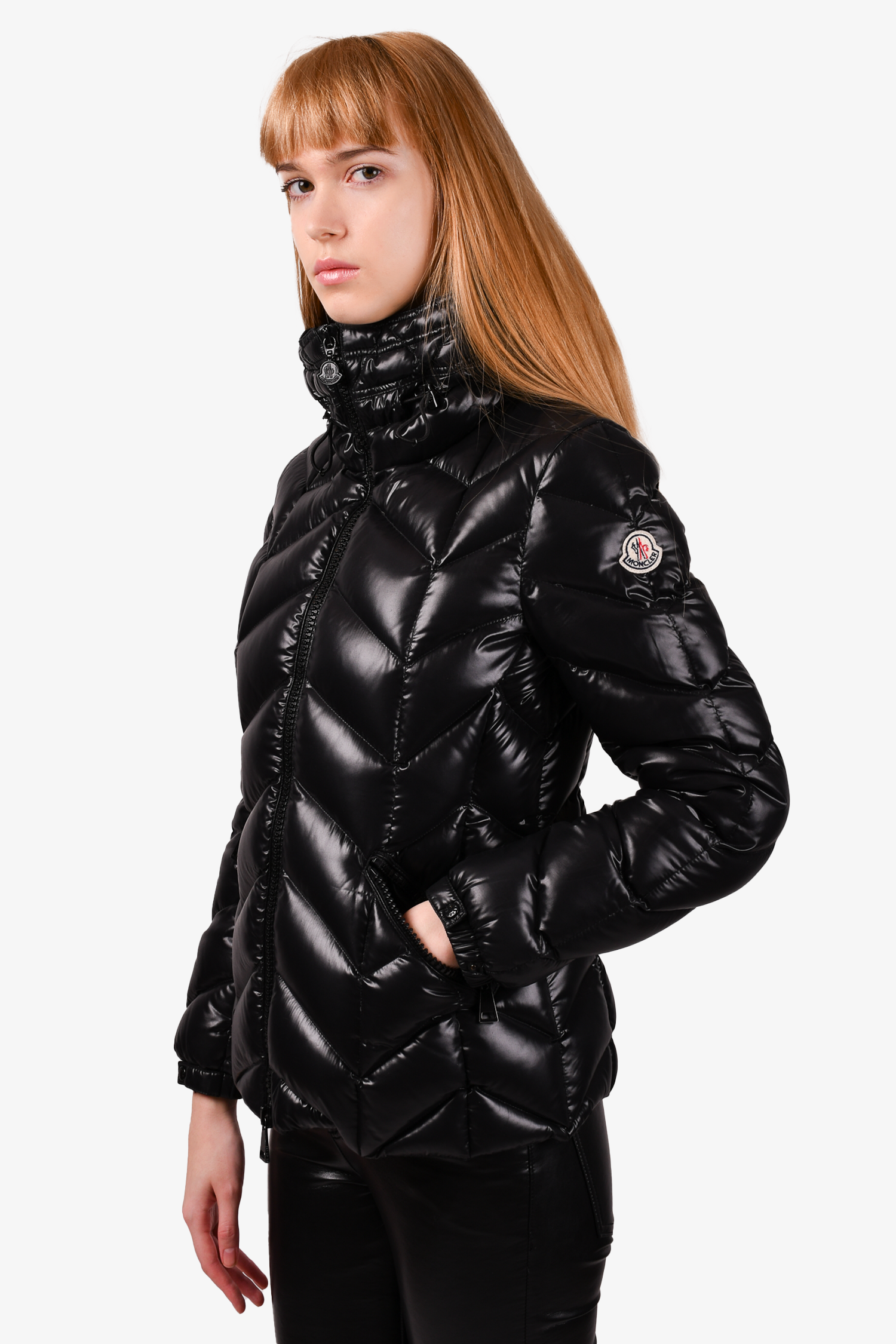 Moncler Black Down Shiny 'Badette' Quilted Puffer Size 2