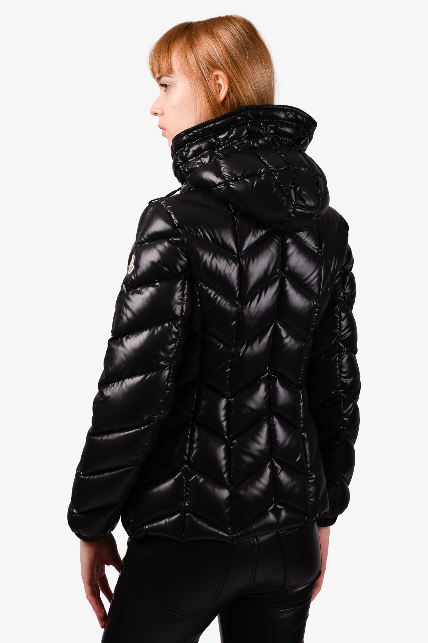Moncler Black Down Shiny 'Badette' Quilted Puffer Size 2