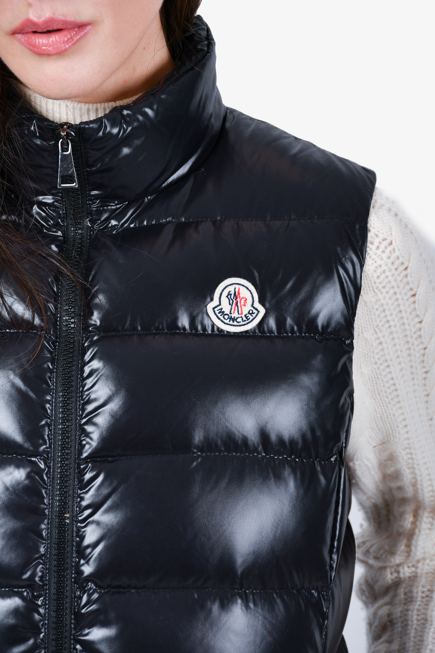 Moncler Black Down Zip Vest Size 3