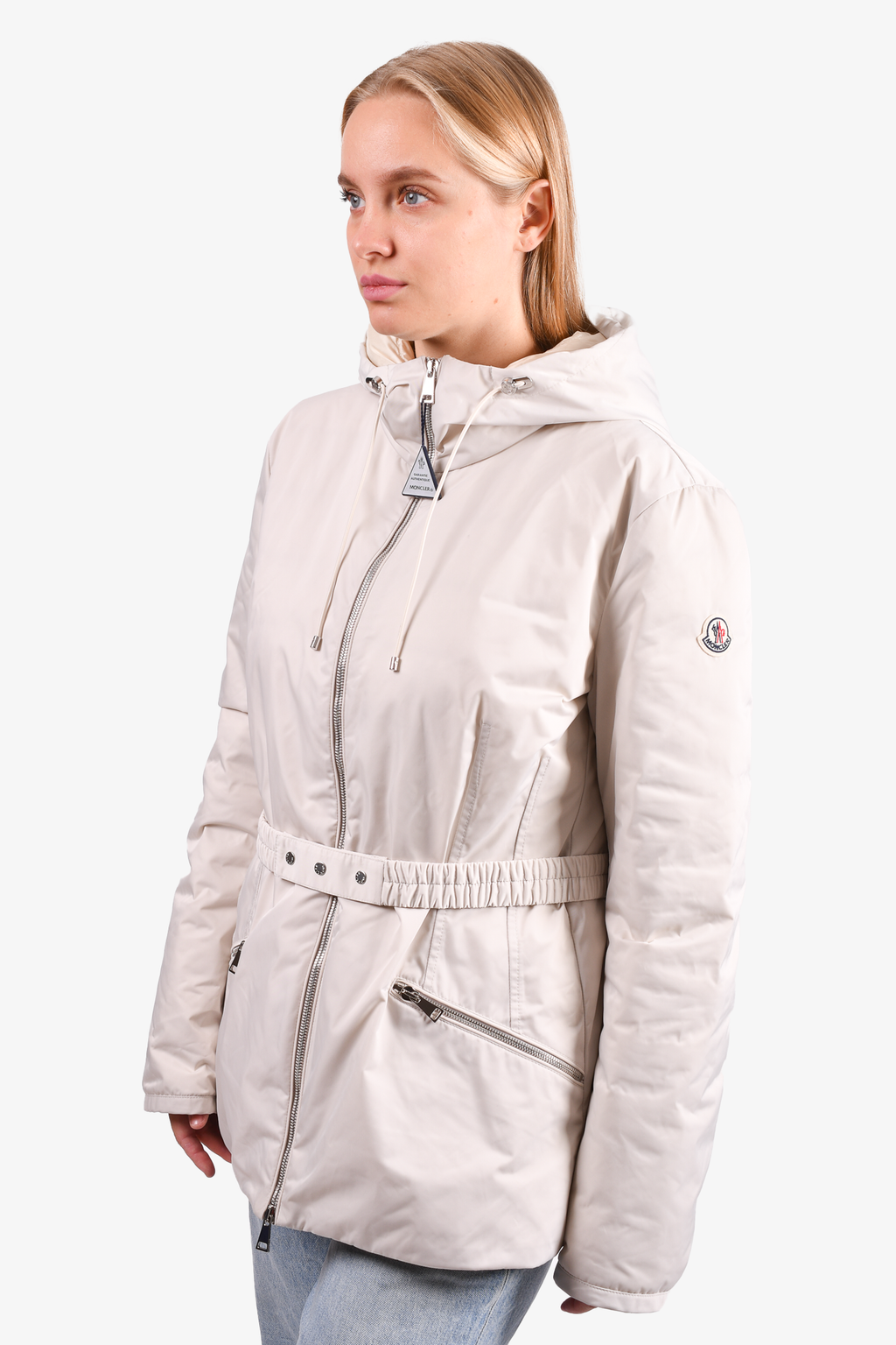Moncler Cream Down 'Hendaye' Hooded Jacket Size 5