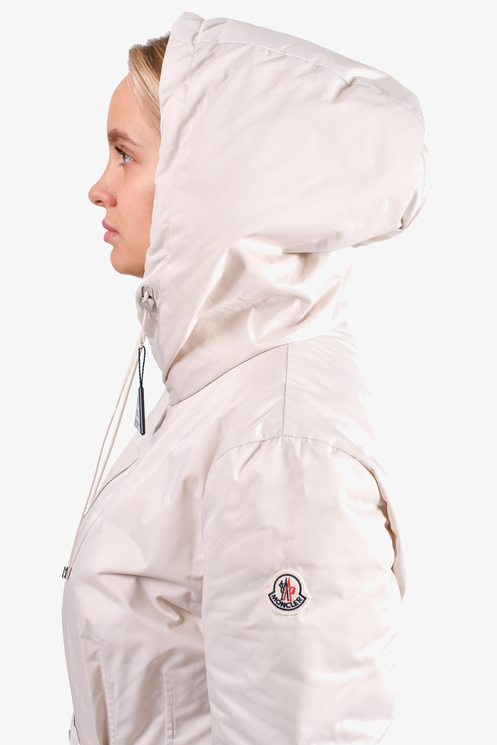 Moncler Cream Down 'Hendaye' Hooded Jacket Size 5