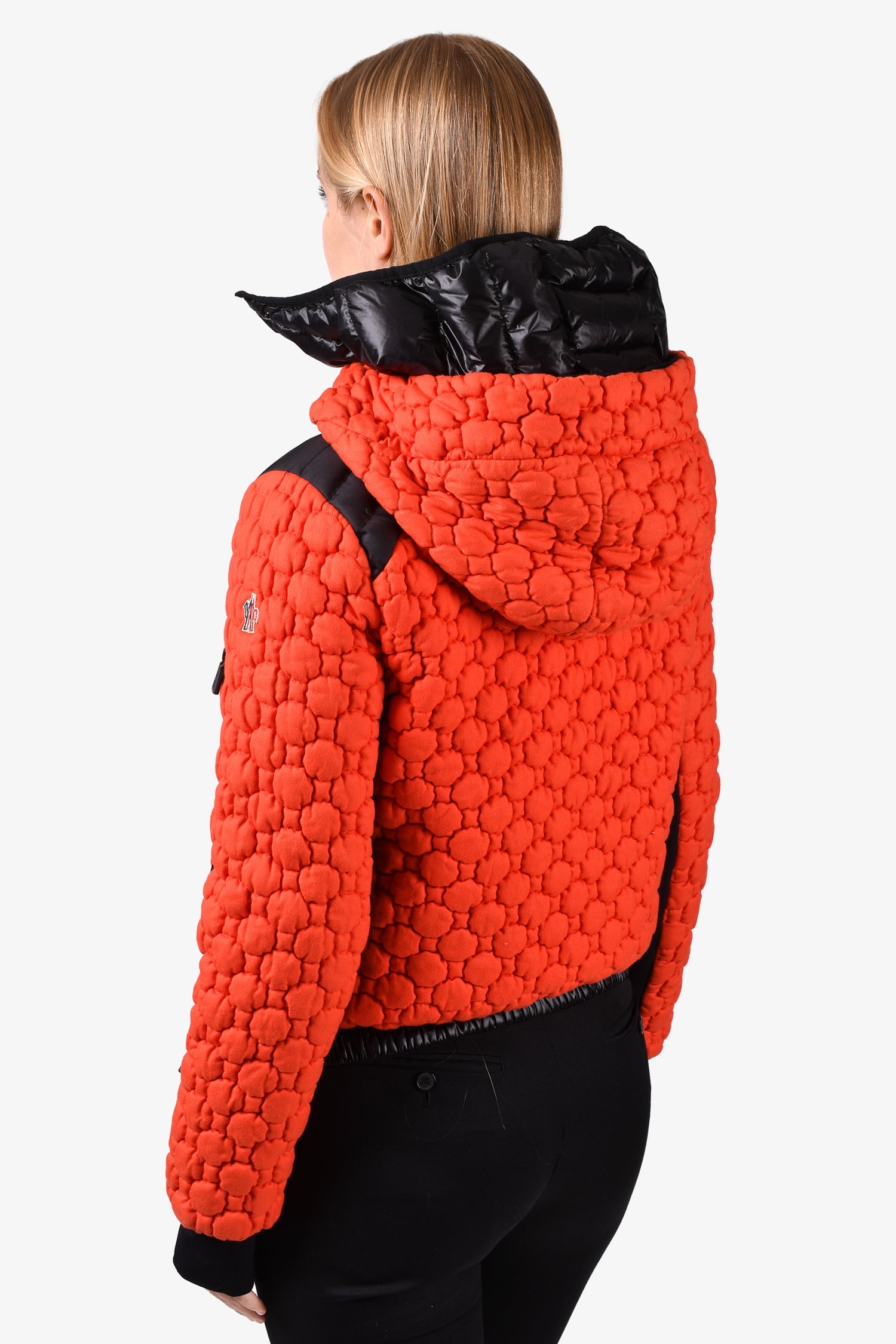 Moncler Grenoble Orange Textured Jacket Size 0