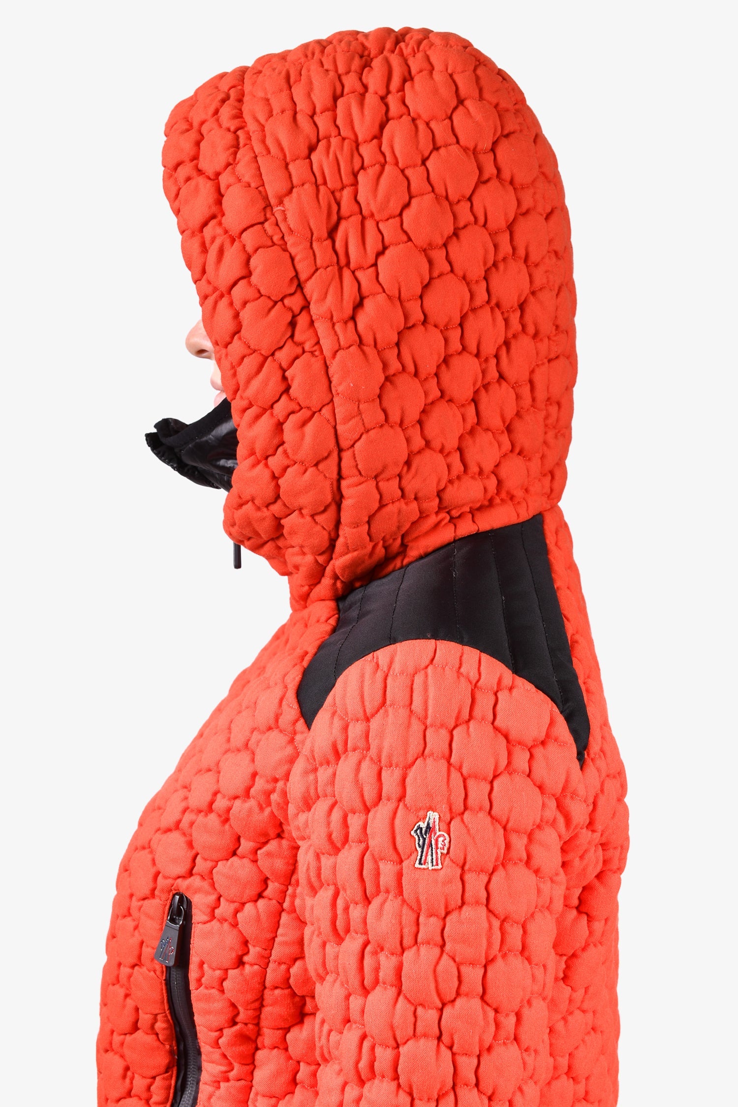 Moncler Grenoble Orange Textured Jacket Size 0