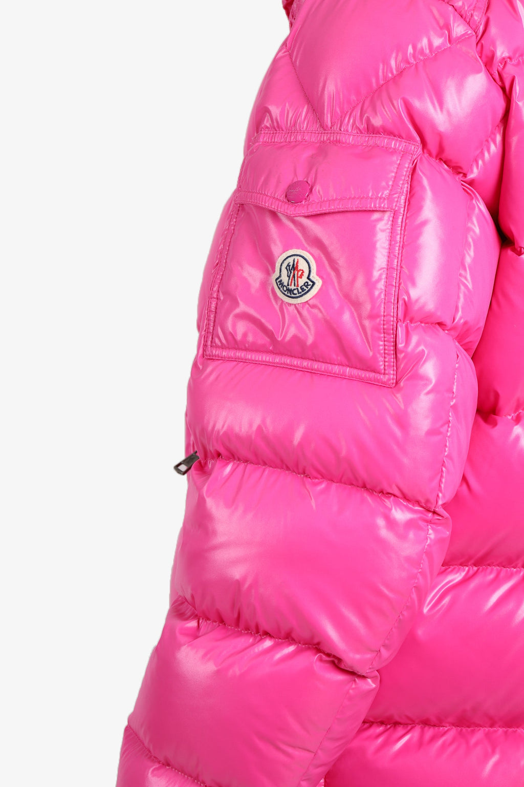 Moncler Pink Quilted 'Maya Giubbotto' Hooded Down Jacket Size 6