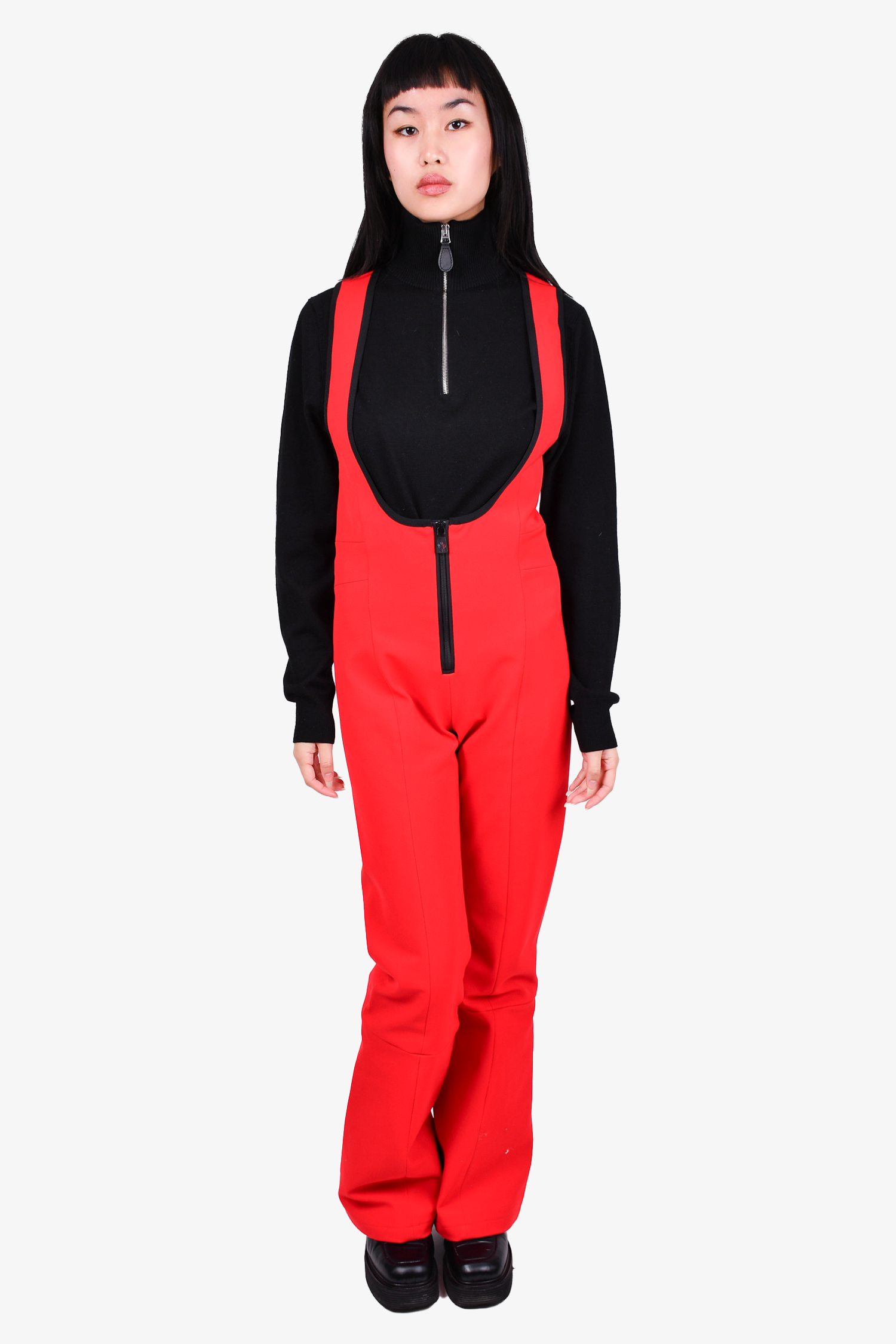 Moncler Red One Piece Ski Jumpsuit Size M