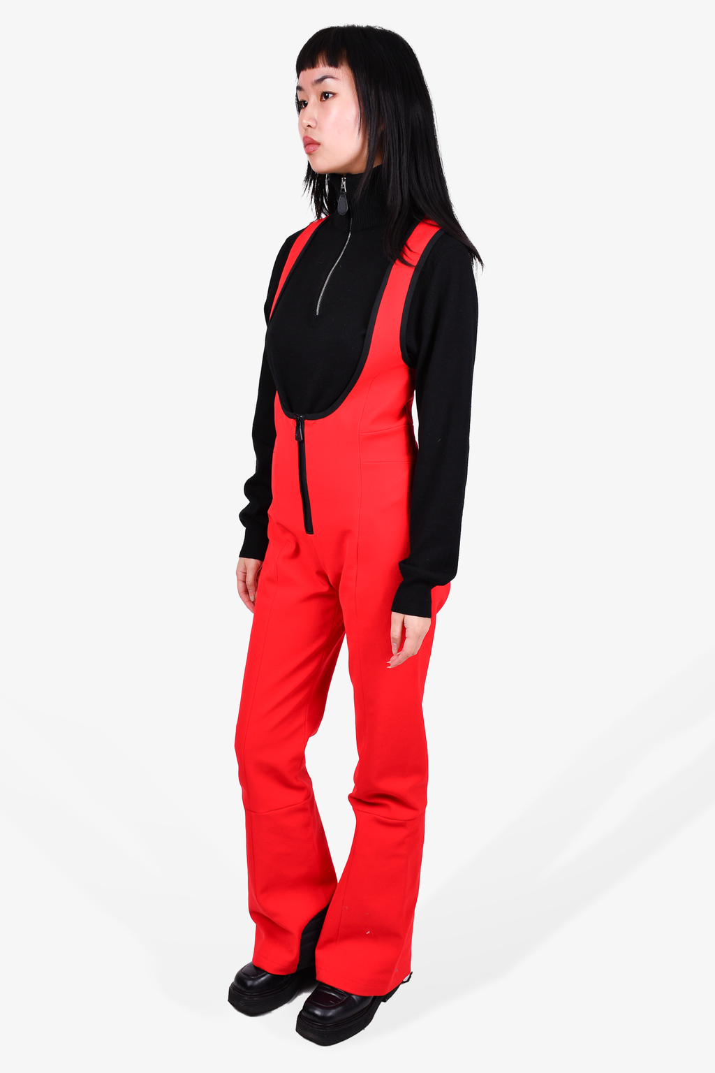 Moncler Red One Piece Ski Jumpsuit Size M