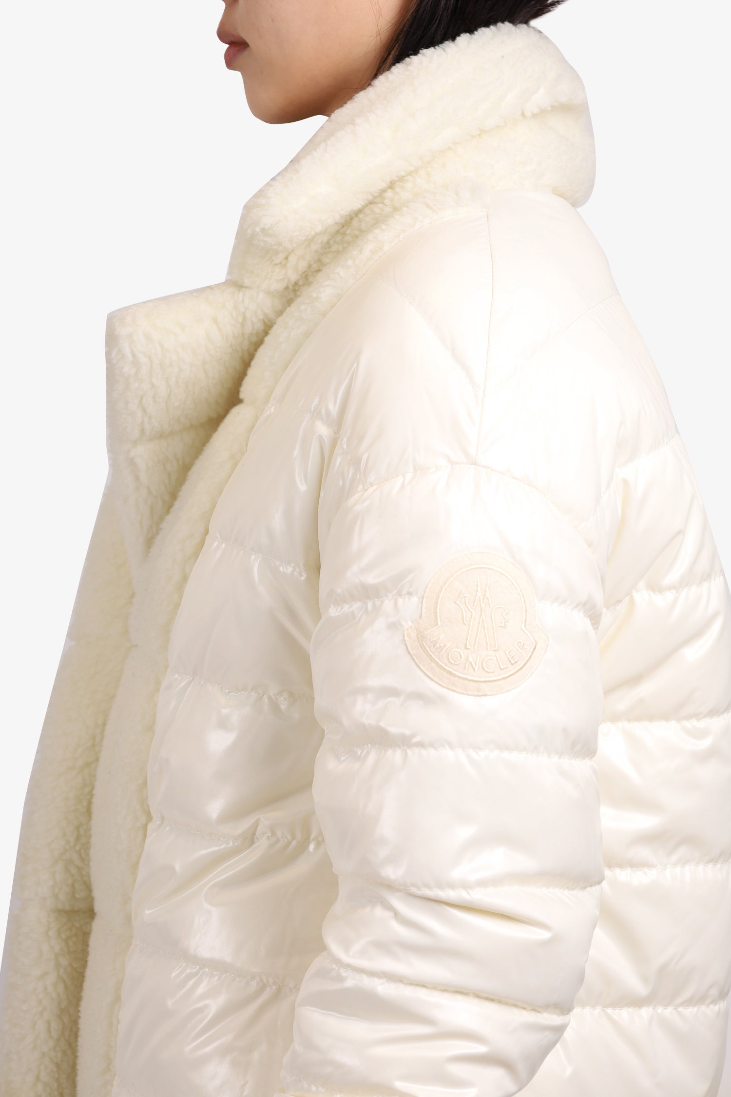Moncler White Faux Fur Reversible Puffer Coat size 0